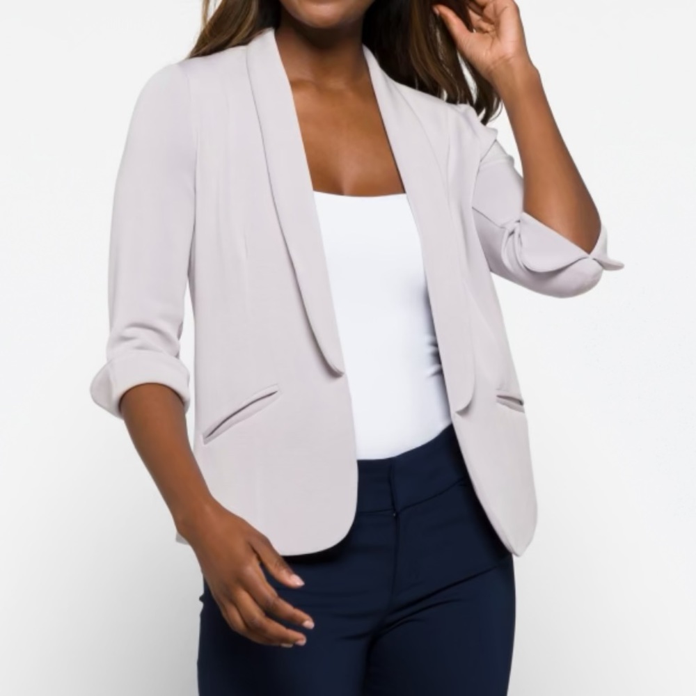 Stitchfix Exclusive Skies Are Blue Hannah Modal Scuba Grey Blazer Medium NWT